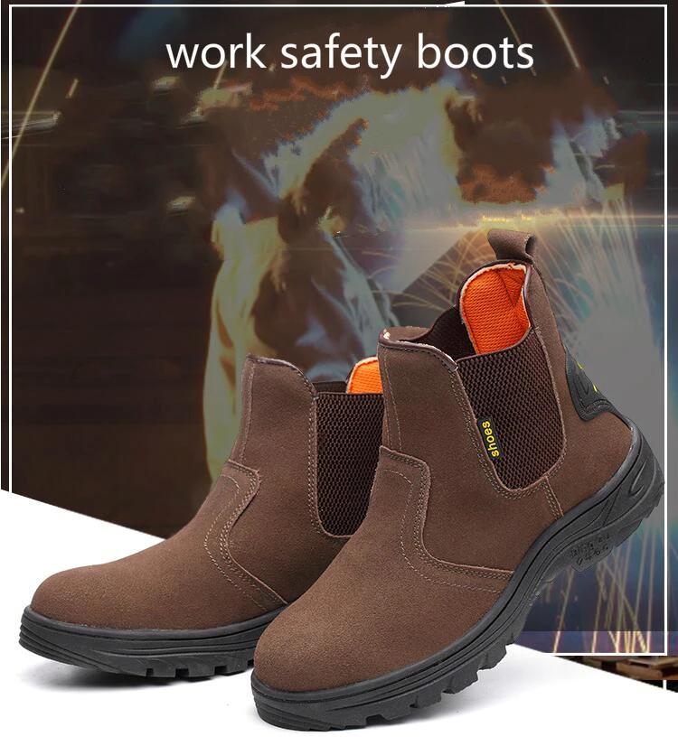 Модные мужские дышащие больших размеров в британском стиле; Рабочая защитная обувь со стальным носком; нескользящие кожаные ботильоны на платформе