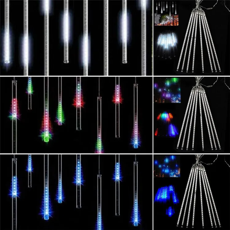 «Метеоритный дождь», 30/50 см Водонепроницаемый падающая звезда/капли дождя светодиодный Рождественская елка праздничные огни свадебные украшения Xmas 100-240V