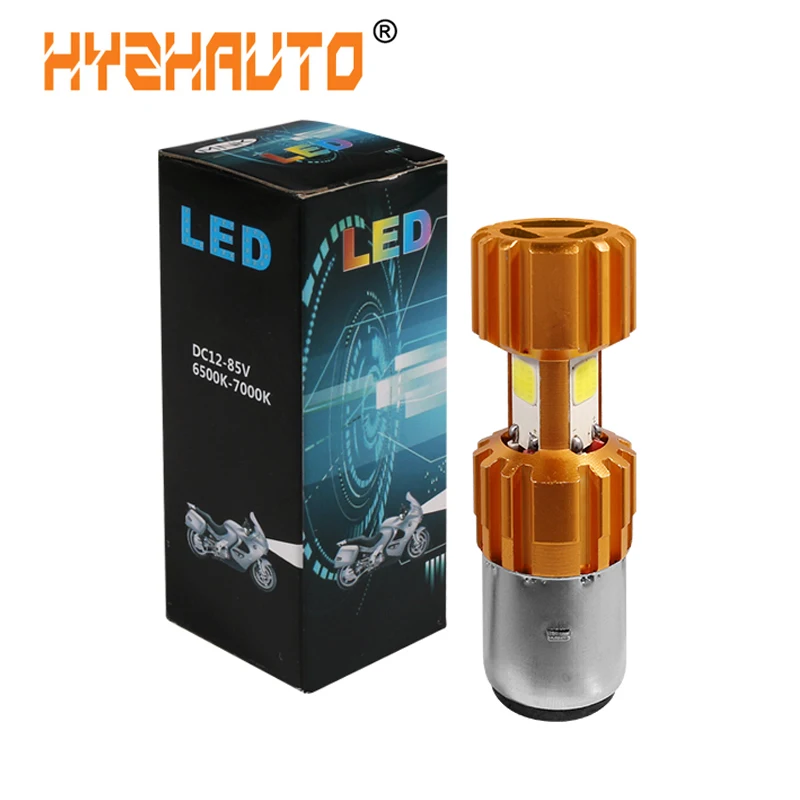 1 шт. светодиодная фара для мотоцикла hyzhato H6 BA20D 2000LM 3COB лампа квадроцикла скутера