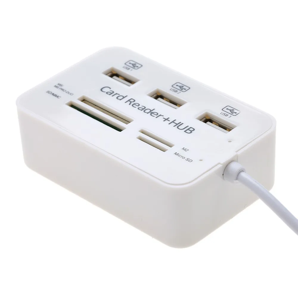 Все в одном 3 порта USB 2 0 концентратор с мульти кардридером комбо для SD MS MMC TF