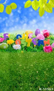 

Spring Easter Photography Background Children Photo Backdrops Green Grass Computer Printed Customize fond pour photographie