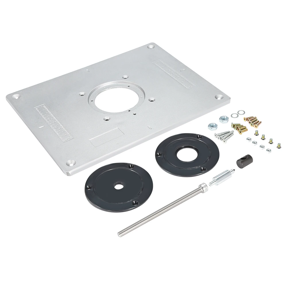 

Aluminum Alloy Router Table Insert Plate Trimming Machine Flip Board Kit Firm and Durable Tool Parts for DIY Woodworking