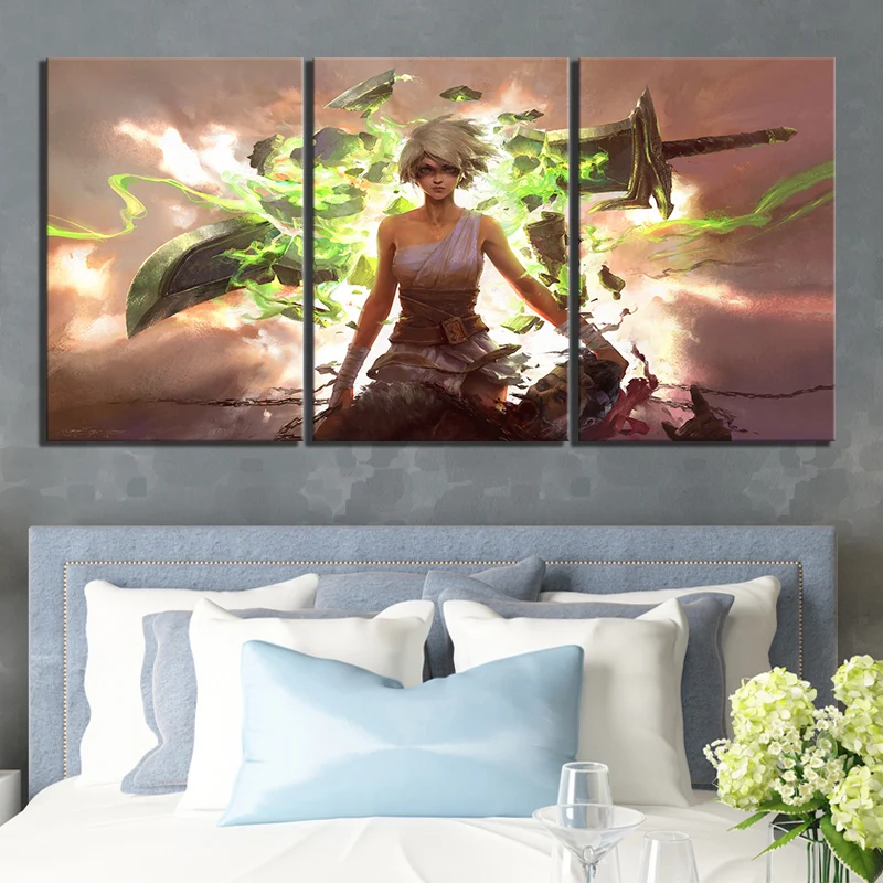 LOL Games Art Paintings Riven League of Legends Video Game Poster Artwork Illustration for Living Room Wall Decor | Дом и сад