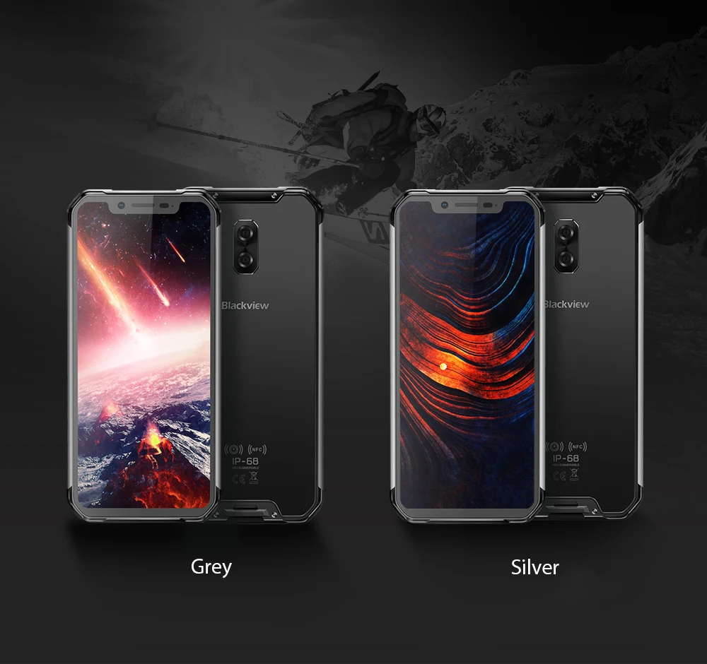 Blackview BV9600 Waterproof Mobile Phone Helio P70 Android 9.0 4GB+64GB Cellphone 6.21" 19:9 AMOLED 5580mAh Rugged Smartphone