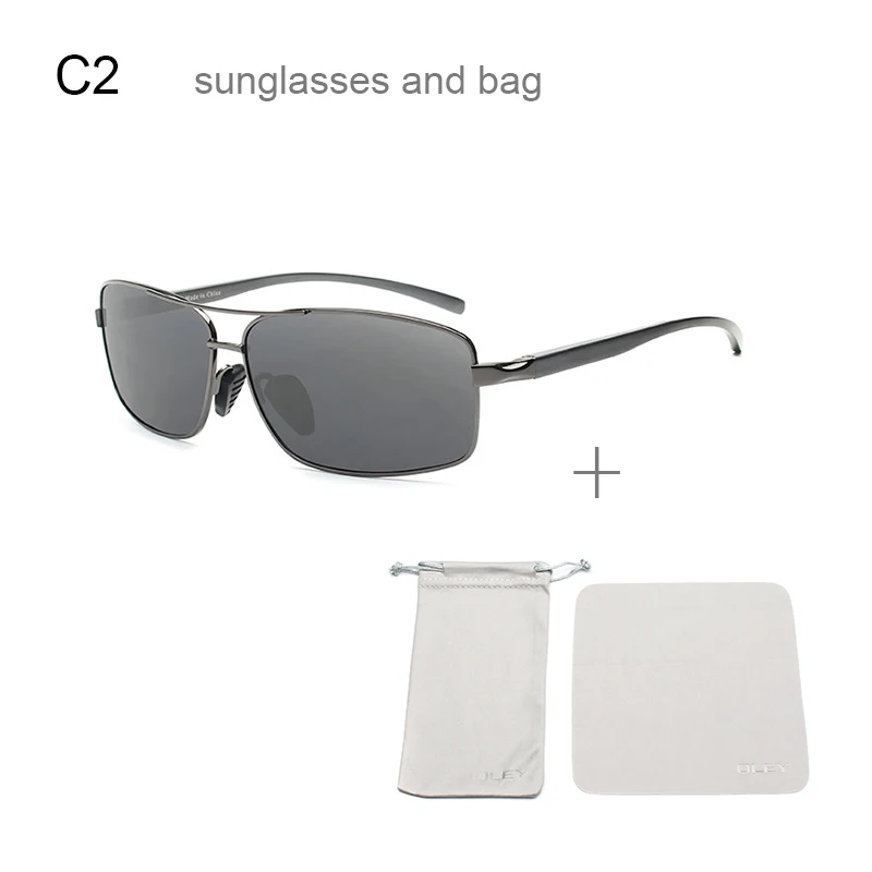 OLEY, мужские поляризованные солнцезащитные очки, алюминиево-магниевые солнцезащитные очки, очки для вождения, прямоугольные Оттенки для мужчин, Oculos masculino, мужские - Цвет линз: Y1347 C2