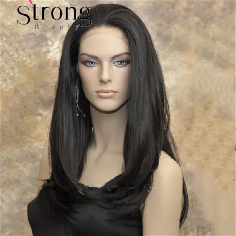 StrongBeauty кружевной передний Длинный прямой Auburn/медный красный высокий тепловой парик из синтетического материала Выбор цвета