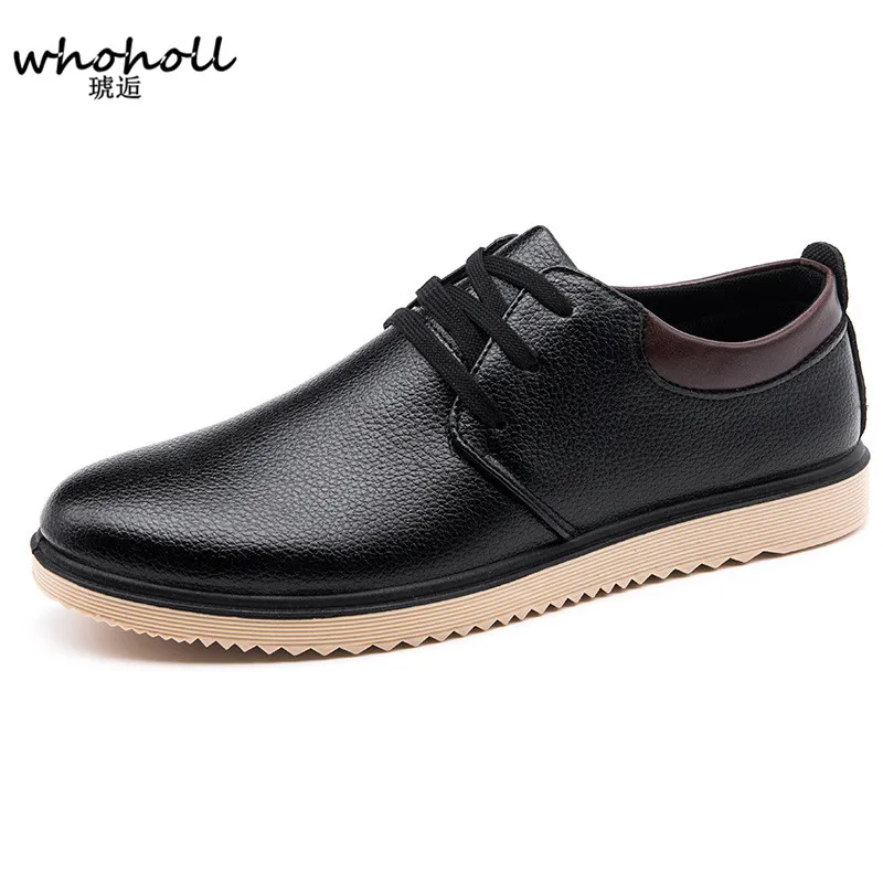 

WHOHOLL Fashion Men Casual Shoes New Spring Men Flats Lace-up Male Suede Oxfords Men Leather Shoes Zapatillas Hombre