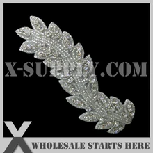 50 шт./партия) Свадебная металлическая аппликация из горного хрусталя бисером патч для свадебное платье под заказ украшения, X1-RAT2235