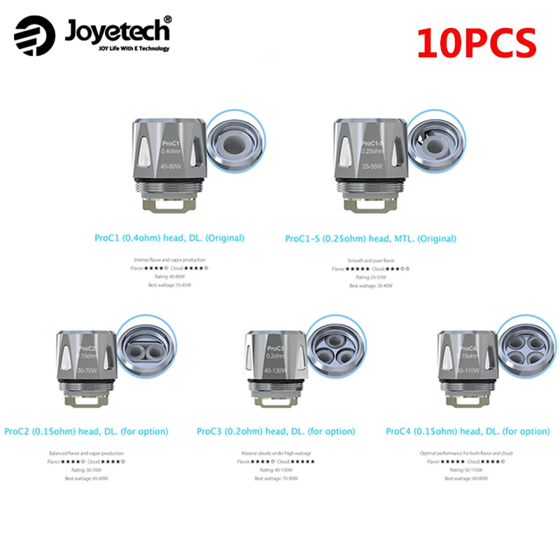 

20/10pcs Joyetech ProC Coil Head ProC1 ProC1-S ProC2 ProC3 ProC4 Evaporator for ProCore Aries Electronic Cigarette Vape