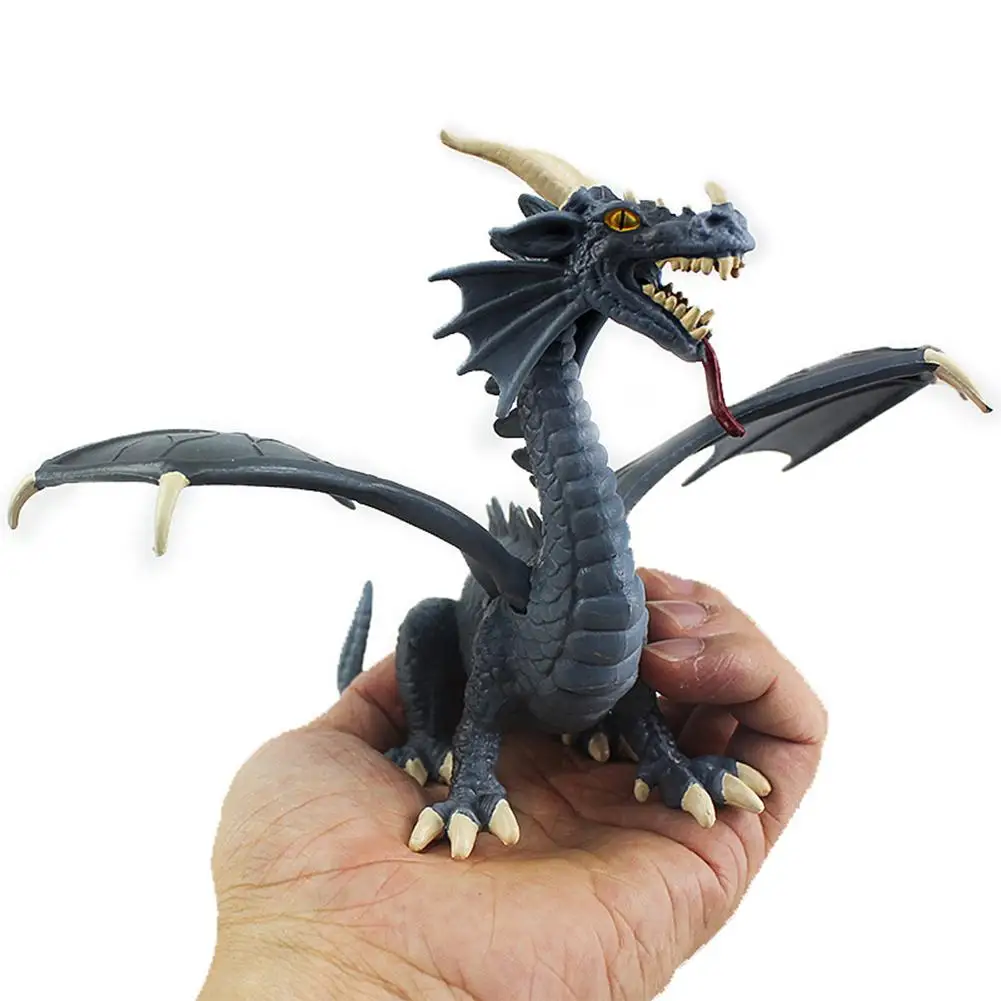 Детская Коллекционная модель динозавра синяя Летающая фигура дракона игрушка образовательная игра игрушка детский подарок детские игрушки