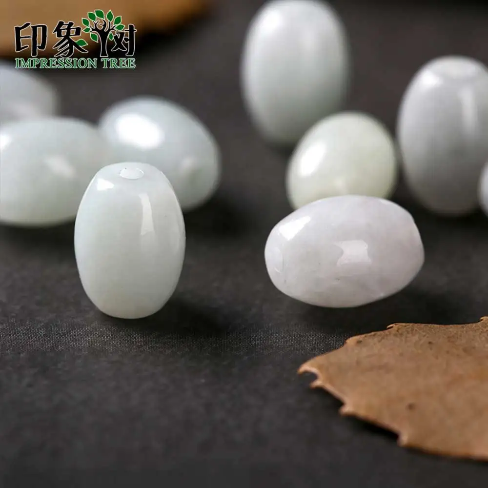 

Handmade Smooth Gem Jadeit Spacer Bead Natural Jadeite Smooth Barrel Bead 20pcs 10x7mm Fit Necklace For DIY Jewelry Making 18012