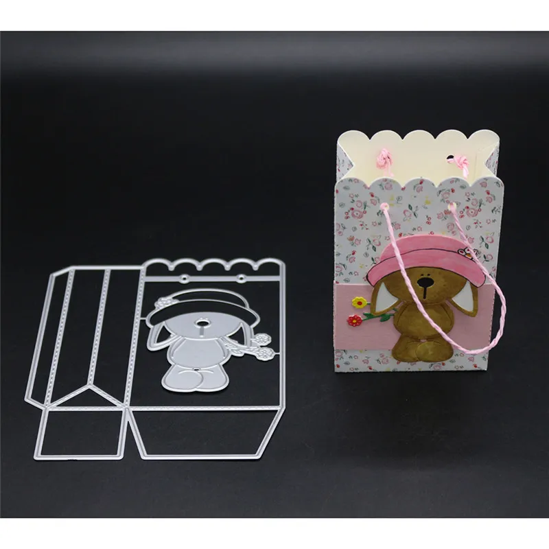 

Bear Gift Bag Metal Cutting Dies 2018 New Scrapbooking Dies Embossing Stencils Die Cuts Stamps for Greeting Card Making