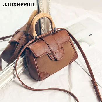 

JJDXBPPDD Women Leather Handbags PU Shoulder Bag Small Flap Crossbody Bags for Girls Messenger Bags Solid Cover Brown Black