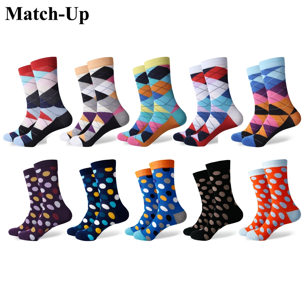 Match Up Fun Dress Socks Colorful Funky Socks for Men Cotton Fashion
