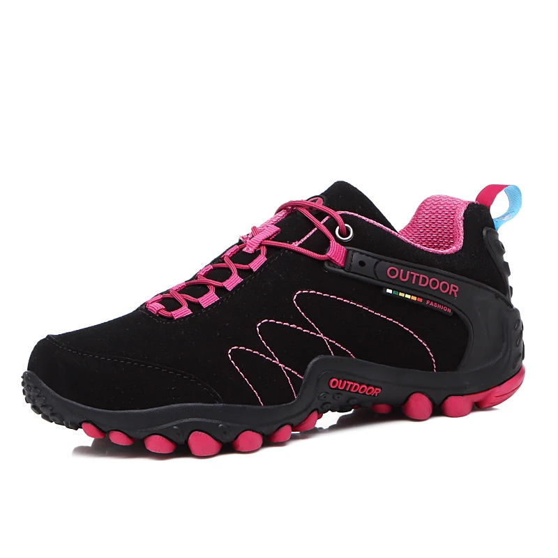 WANYOU уличная спортивная походная обувь для мужчин и женщин походная обувь дышащая Нескользящая альпинистская горная обувь туристические треккинговые кроссовки - Цвет: Black Rose