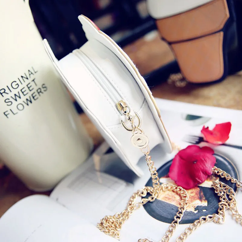 NEW Creative Style Woman Hamburger Ice Cream Cupcake PU Chains bags Cute Cartoon Hamburger Popcorn Fries 3D Messenger Bags H