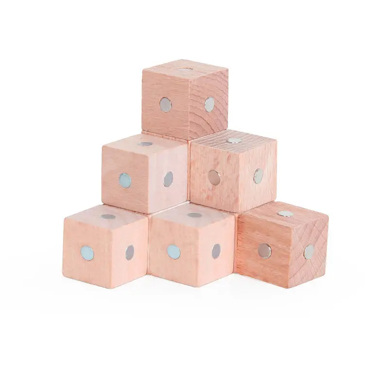 Монтессори детские игрушки 2*2*2 см квадратный куб Радуга магнитные блоки деревянные игрушки для детей строительные сборочные блоки Развивающие - Цвет: Nature 10pcs