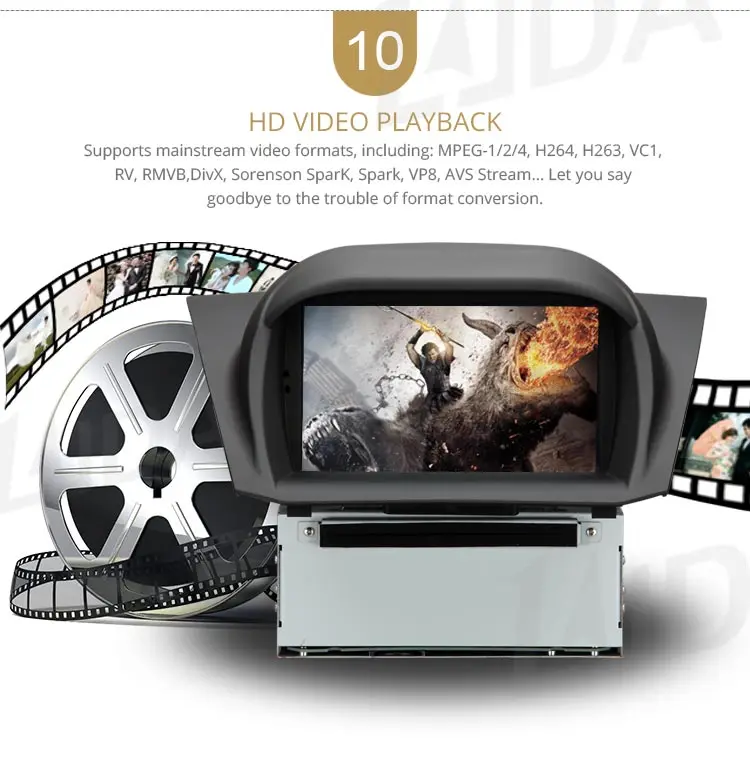 LJDA Android 10 автомобильный dvd-плеер для FORD Fiesta 2013- gps навигация 2 Din Автомобильный радио мультимедиа wifi стерео ips головное устройство RDS
