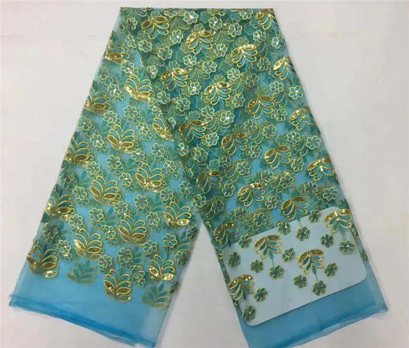 

Nigeria Style Laces Embroidery Net Dress Materials French Tulle Fabric For Bridal With Shiny Sequins Quality 30