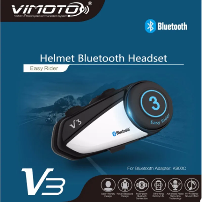 

New Arrival Vimoto Brand V3 Multi-functional GPS 2 Way Radio Bluetooth Motorcycle Helmet Bluetooth Headset