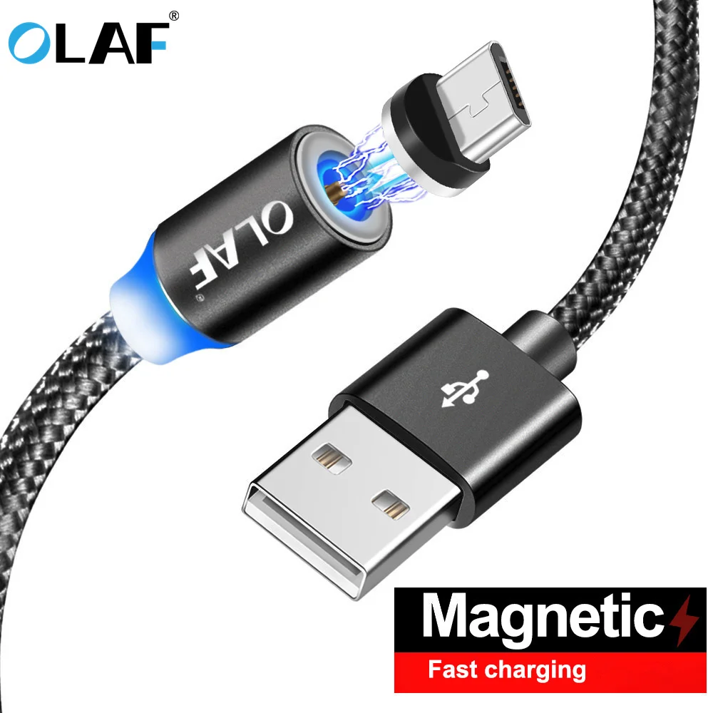 

Olaf Magnetic Cable Nylon Braided Micro USB Magnet Cable For Huawei Data Charger Cable for Xiaomi Samsung Android Mobile Phone