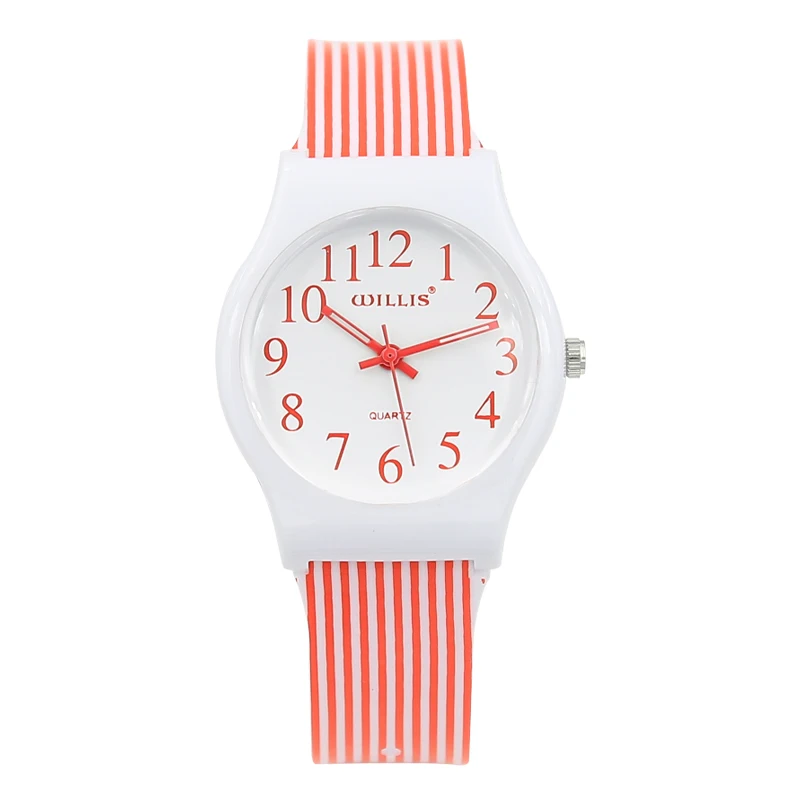 Высокое качество бренд корейский Harajuku Модные маленькие женские водонепроницаемые спортивные желе детские часы женские кварцевые часы горячая распродажа - Цвет: RED LINE