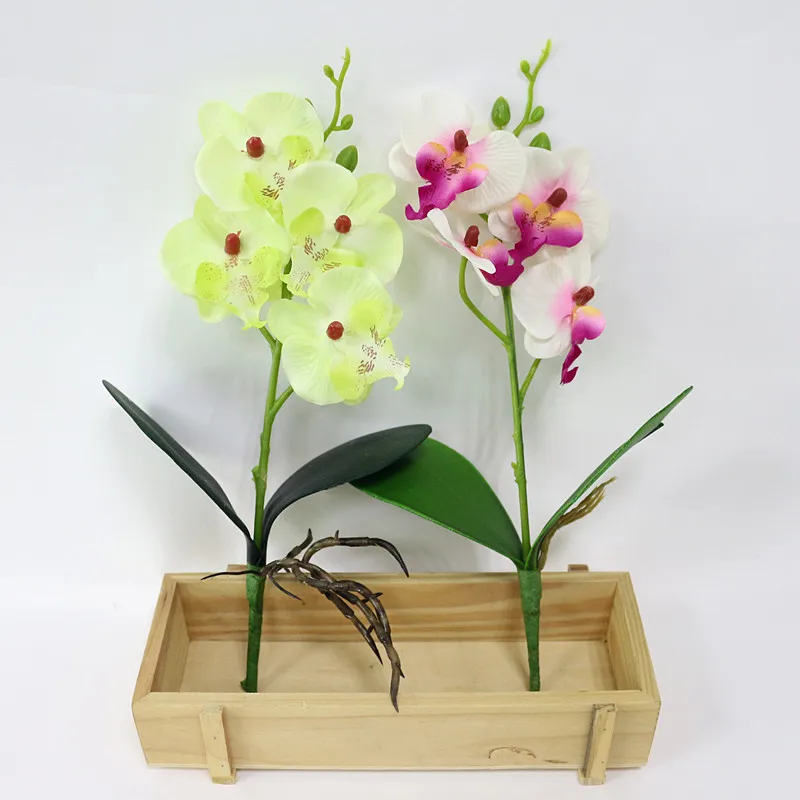 Flone Artificial Phalaenopsis Orchid Flower Fake Butterfly Orchid Artificial Silk Flowers Plants Wedding Home Decor Art Floral (3)