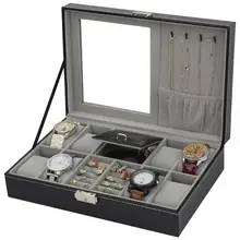 8 сеток из искусственной кожи, держатель для часов, модный органайзер для часов для мужчин и женщин, Reloj, часы, ювелирные коробки, чехол, дисплей