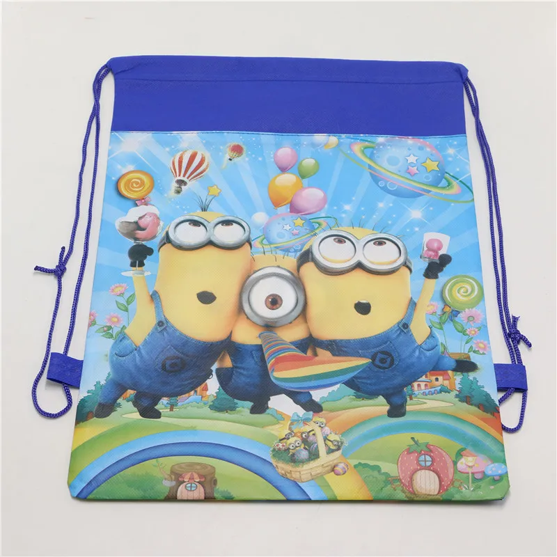 Hot-Fabric-non-woven-backpack-party-supplies-school-travel-bag-minions-theme-decoration-kids-boy-mochila