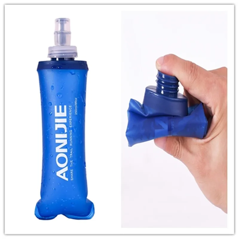 

250/500ML Outdoor Camping Hiking Drinking Bottle TPU Soft Flask Compression Foldable Sports Cycling Running Water Bag