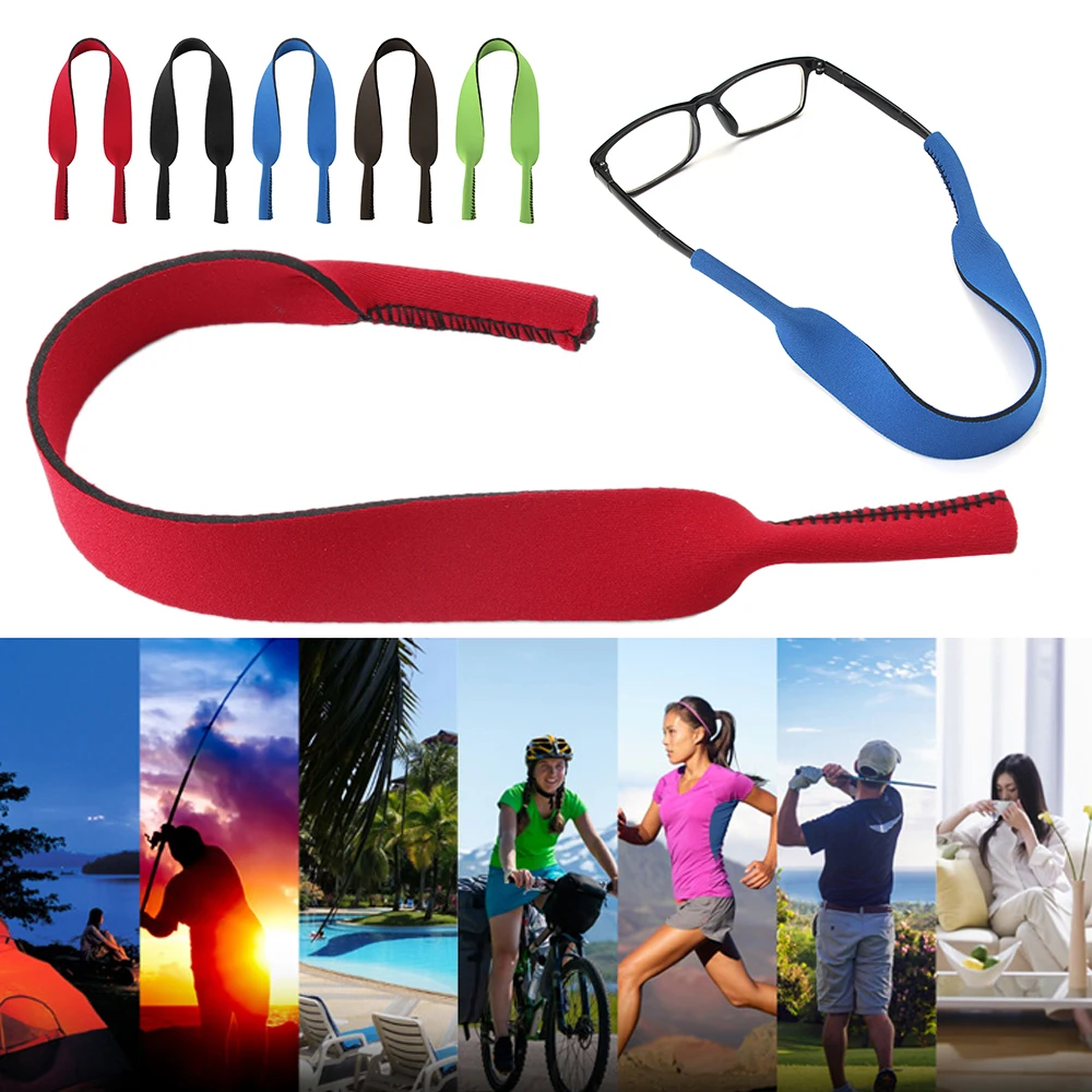 

Interchangeable with summer Sunglasses Band Strap Neoprene string rope Eyeglasses Strap Head Band Floater Cord Glasses Band