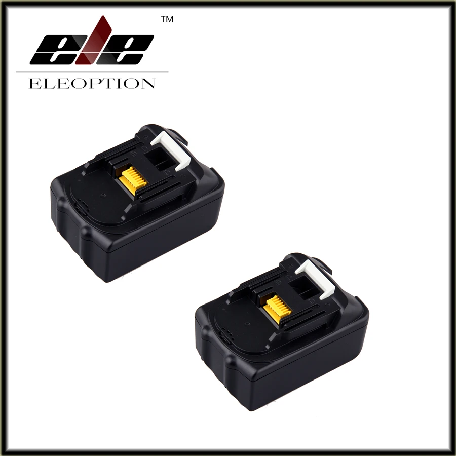 

2x Eleoption Spare parts Rechargeable batteries for Makita BL1840 LXT Li-ion 4.5 Ah 4500mAh Battery Power Tool spares