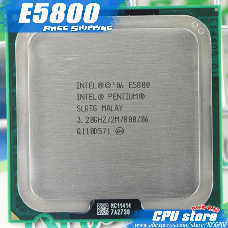 

Intel Pentium Dual-Core E5800 CPU Processor (3.2Ghz/ 2M /800GHz) Socket 775 free shipping