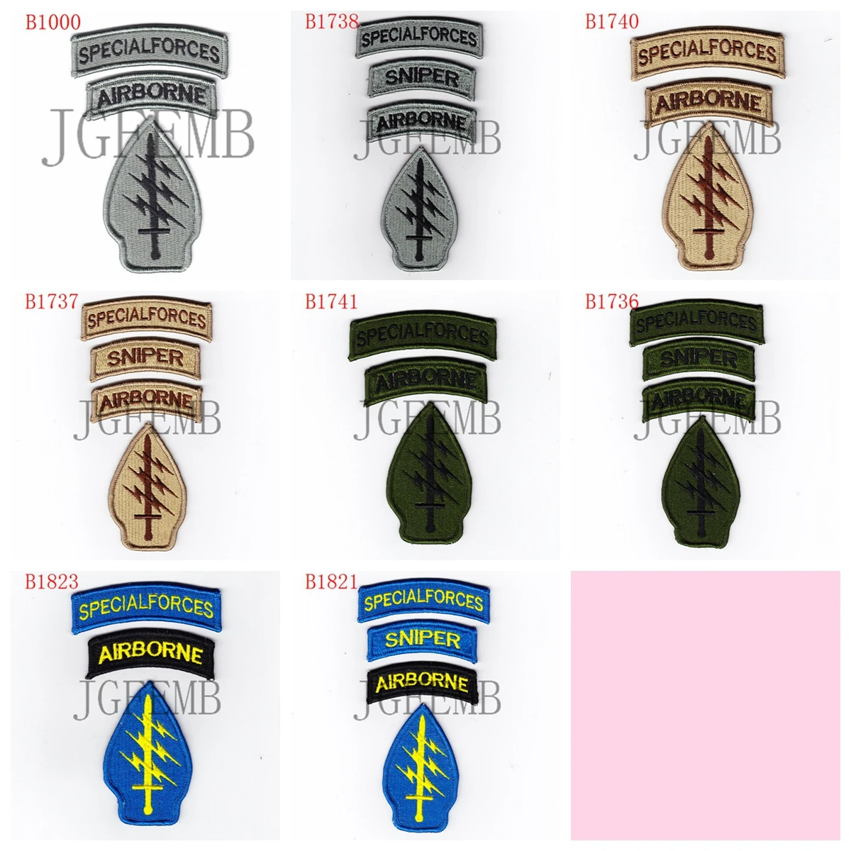 

Special Force Lightning and sword Morale tactics Military Full Embroidery patch