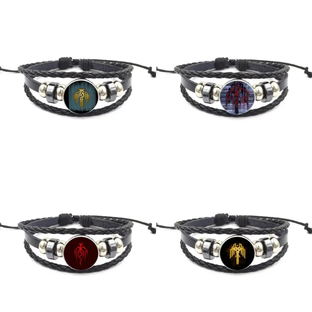 Kirkwall City Of Chains символ крест ювелирные изделия стекло s черный кожаный браслет