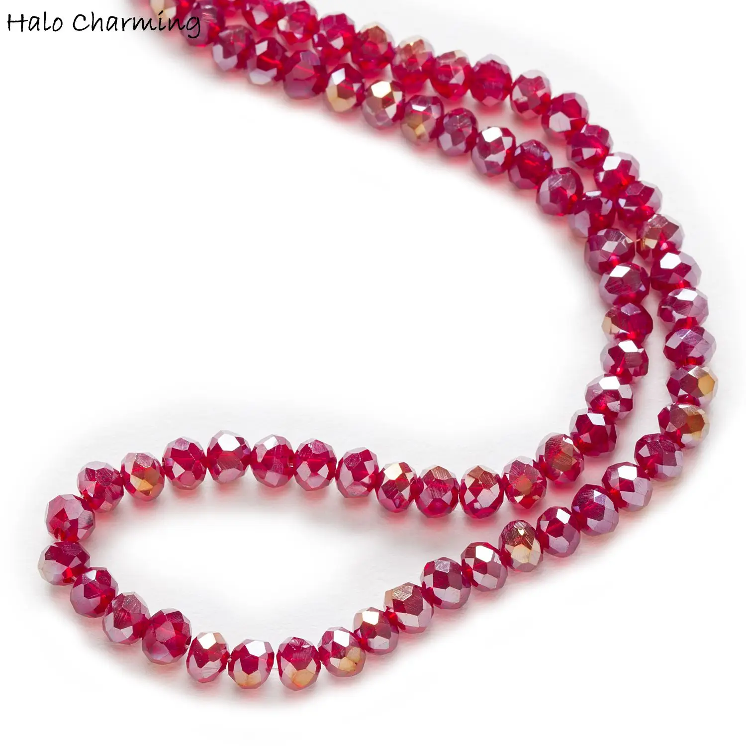 Бусины кварцевые граненые темно красного цвета 4 8 мм 50 шт.|faceted beads|faceted rondelle beadsglass