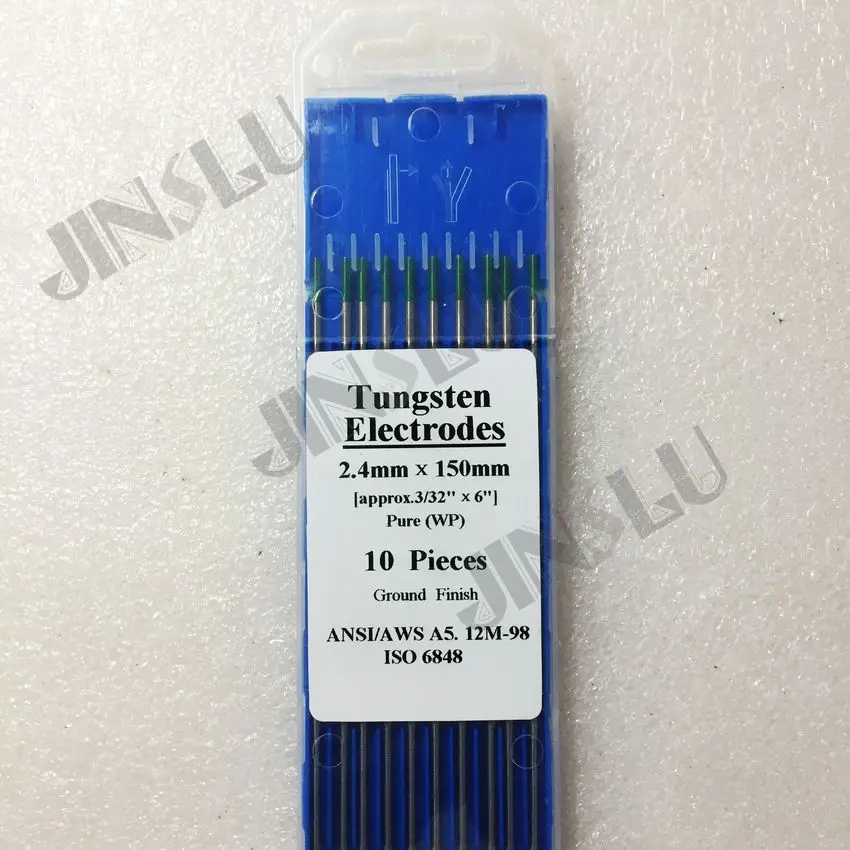 

Free shipping Green Colour 2.4*150mm Pure WP Tungsten Electrode for tig welding