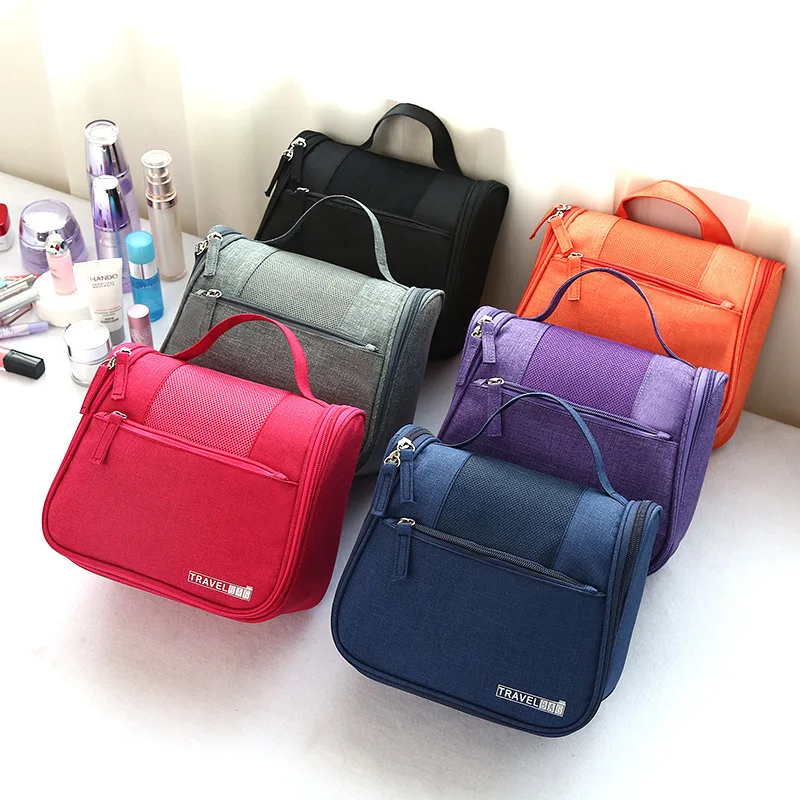 Hhyukimi الأزياء شنقا حقيبة للرجال والنساء السفر التجميل washbag المحمولة حقيبة مستحضرات التجميل المكياج المنظم الحمام