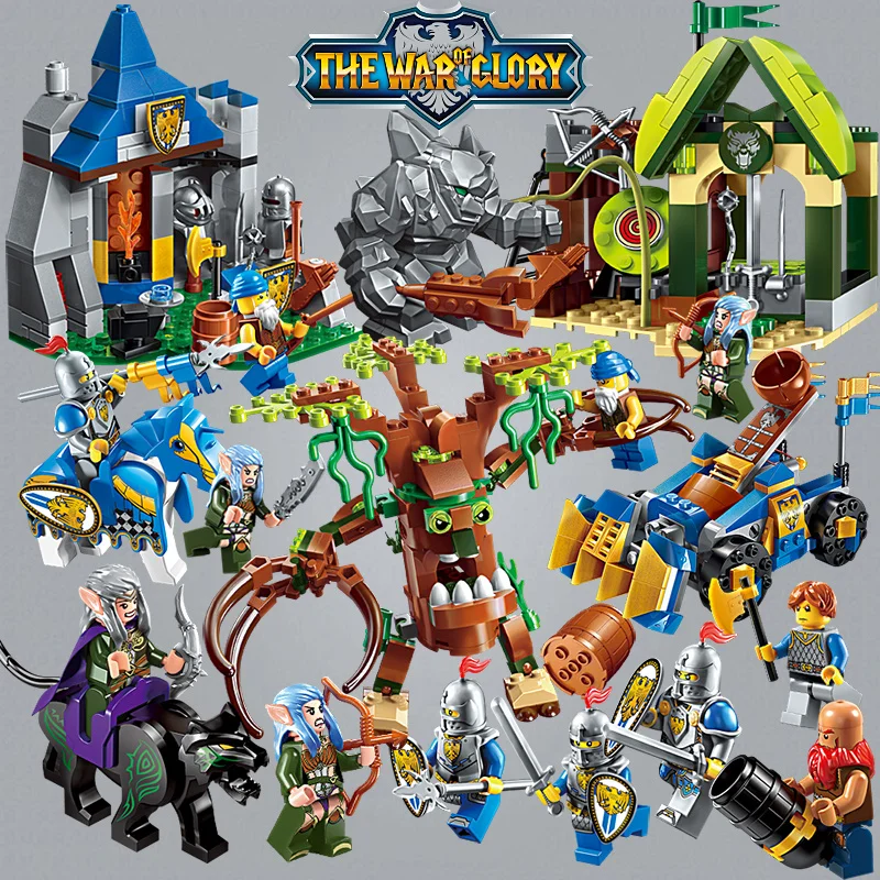 

Enlighten Glory War Educational Building Blocks Toys For Children Gifts Castle Knight Heros Weapon Elf Tree Compatible Legoe