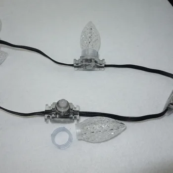 

NEW! 100nodes clear faceted C9 DC12V WS2811 LED technicolor pixel;IP68;with epoxy resin filled;transparent PC and black wire