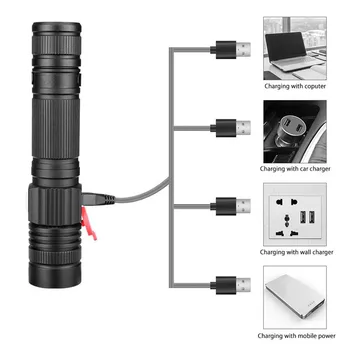 

Camping LED Flashlight Rechargeable Waterproof 3 Mode LED Torch Penlight Light Linterna Led Zaklamp Lanterna Led 40JUN25