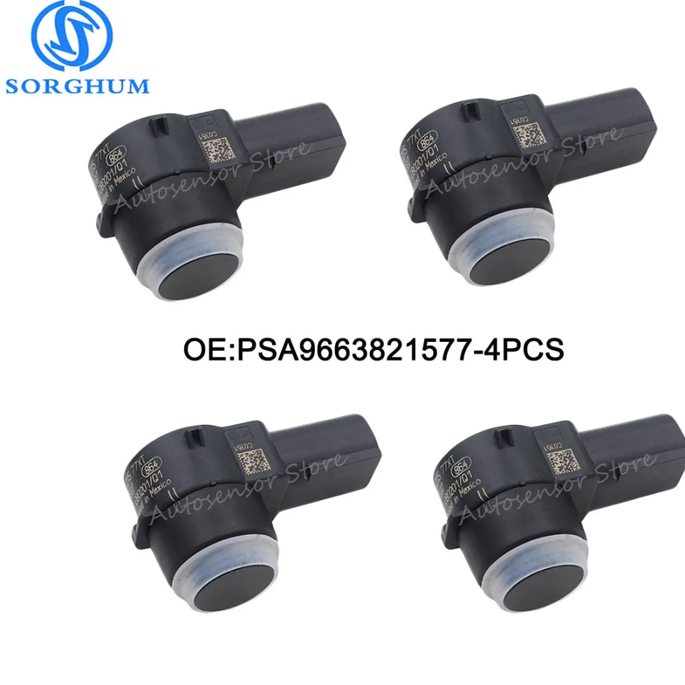 4pcs PSA9663821577 Car PDC Parking Sensor For Peugeot 307 308 407 Rcz Partner Citroen C4 C5 C6 9663821577 9663821577XT 6590A5