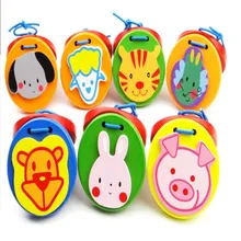 Мультяшные животные кастаньеты детская игрушка, дерево, музыкальные инструменты для детей, разные цвета, Детские Музыкальные Игрушки для раннего обучения