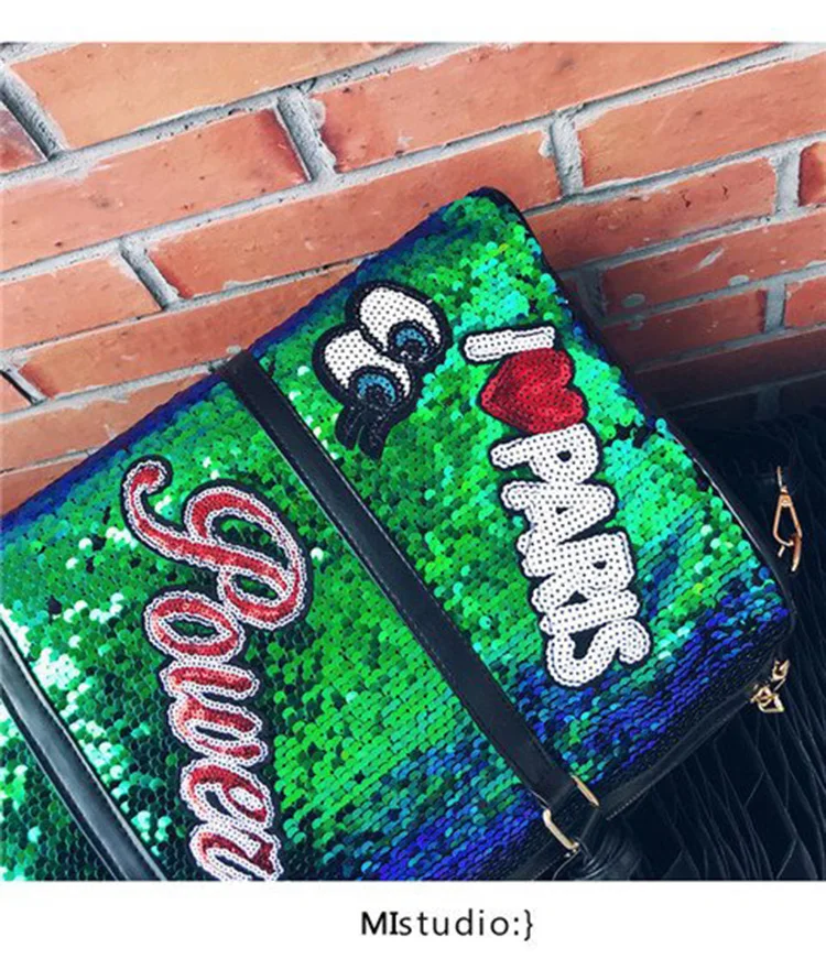 Saco de lantejoulas bolsa das senhoras grande