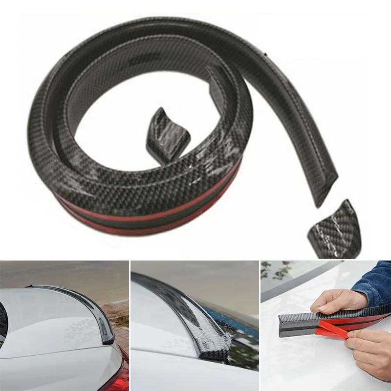 

Carbon Fiber Car Spoiler Rubber Rear Roof Trunk Molding Protector Lip Sport Wing