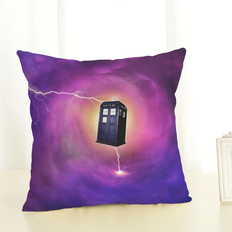 Наволочка для подушки Doctor Who 45x45 см, хлопковая льняная домашняя декоративная подушка для дивана, автомобильная спальная подушка - Цвет: Небесно-голубой