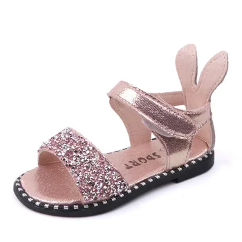 

Girls Sandals New Summer Fashion Sequin Kids Sandals Children Princess Flat Shoes Beach Sandals For Girls EU 21-30