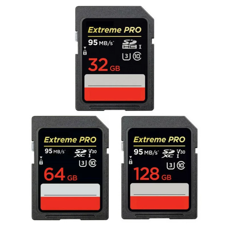 Карты памяти 32 ГБ, 64 ГБ и 128 ГБ Extreme PRO SD SDXC карты 95 МБ/с. Class 10 UHS-1 U3 4 K V30 картао де карты памяти карты для Камера