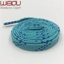 Weiou 1 pair 1 cm Width Kids Adult Blue Turquoise Athletic Sport Sneakers Flat Shoelaces Bootlaces Shoe laces Strings 120cm/47″