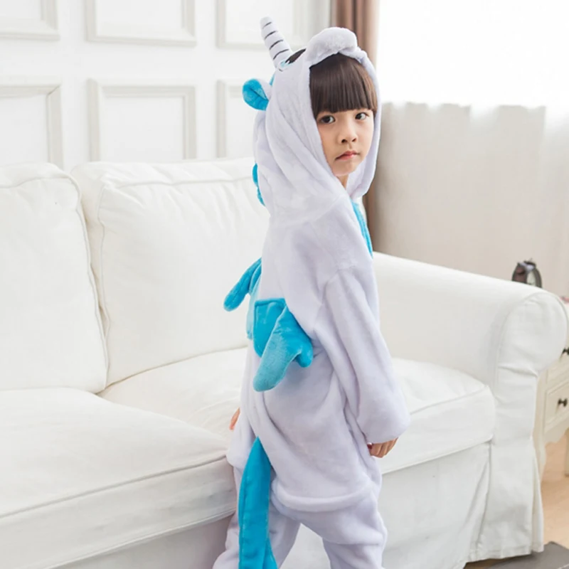Детская Фланелевая пижама с капюшоном в виде единорога|blanket pajama|baby blanket pajamasunicorn girl